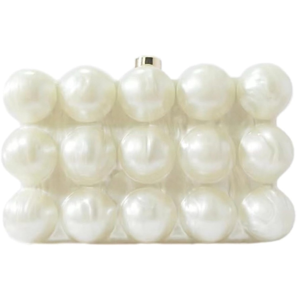 Acrylic Bubble Bag Luxury Marble Clutch